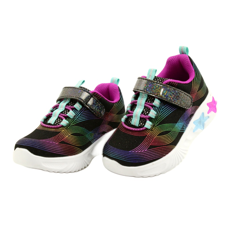 American Club ADI Chaussures de Sport LED Glowing Velcro ES87/22 Noir multicolore 2