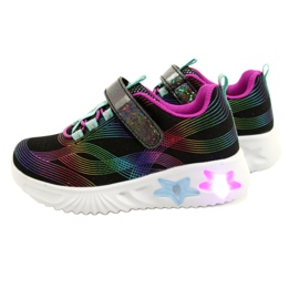 American Club ADI Chaussures de Sport LED Glowing Velcro ES87/22 Noir le noir multicolore 4