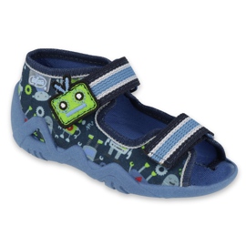 Befado chaussons enfants avec Velcro 250P097 bleu marine 1