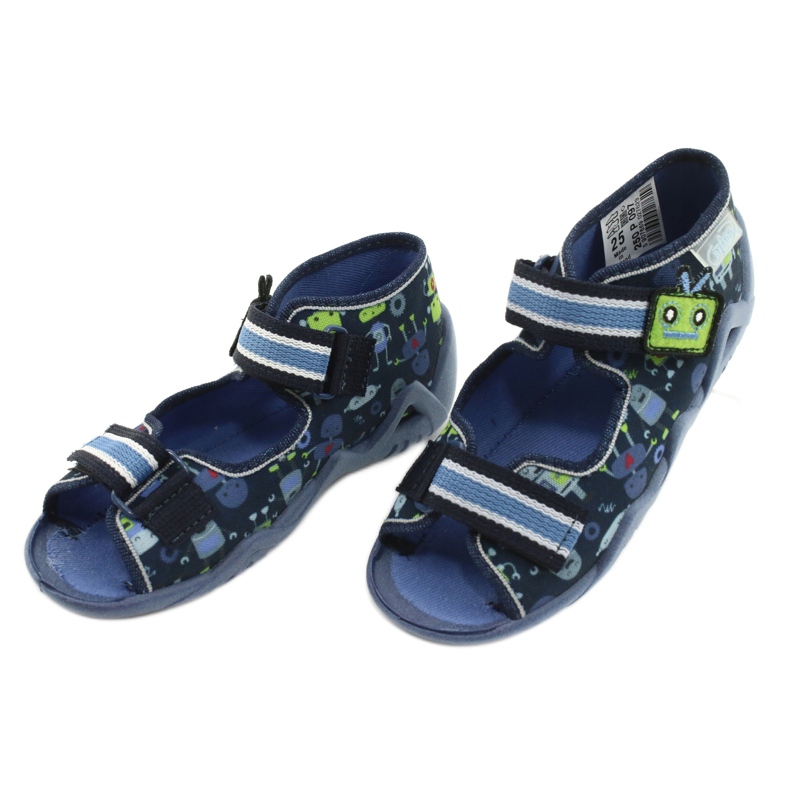 Befado chaussons enfants avec Velcro 250P097 bleu marine 3