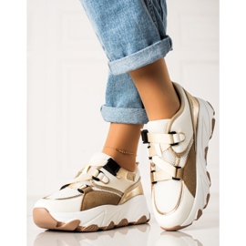 W. Potocki Baskets à boucle Potocki beige blanc doré 2