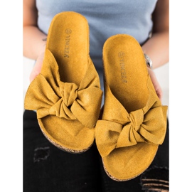 Tongs Vinceza confortables et décontractées jaune 4