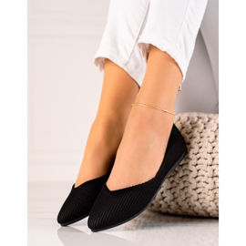 Ballerines à rayures VINCEZA noir 1