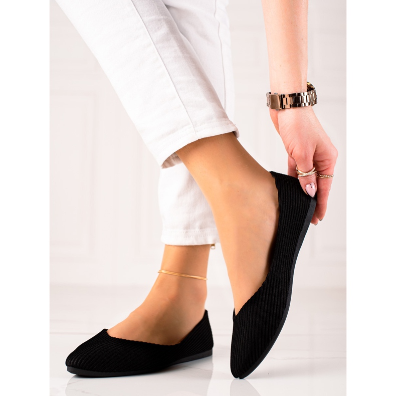 Ballerines à rayures VINCEZA noir 2