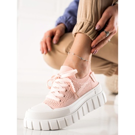 TRENDI Baskets à la mode sur la plate-forme rose 1