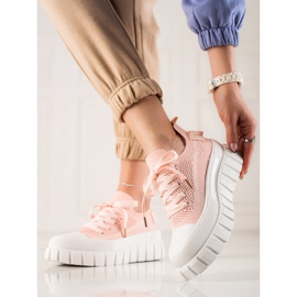 TRENDI Baskets à la mode sur la plate-forme rose 2