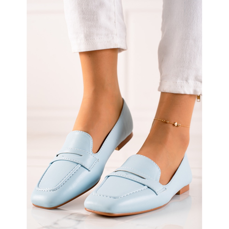 Balada Mocassins classiques avec cuir écologique bleu 1