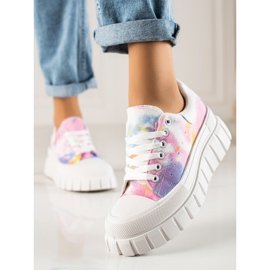TRENDI Baskets colorées sur la plate-forme multicolore 1