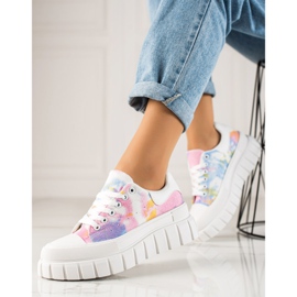 TRENDI Baskets colorées sur la plate-forme multicolore 3