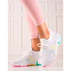 TRENDI Chaussures de sport sur une plate-forme colorée blanc 1