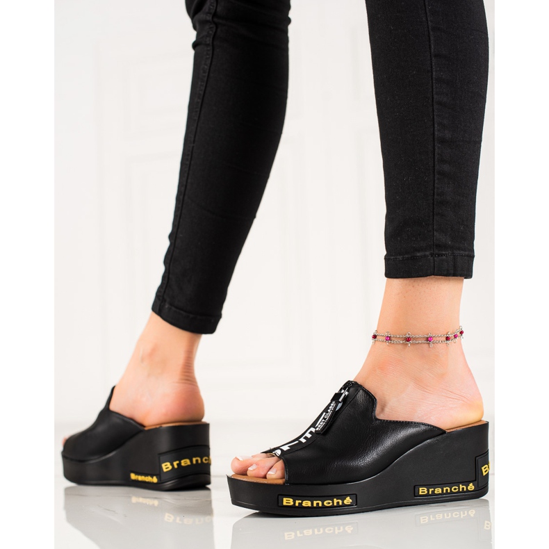 Sandales compensées VINCEZA noir 1