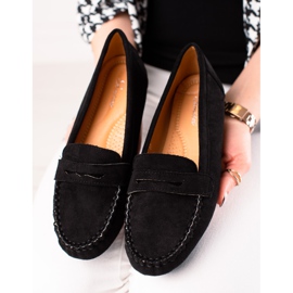 TRENDI Mocassins confortables en daim le noir 3
