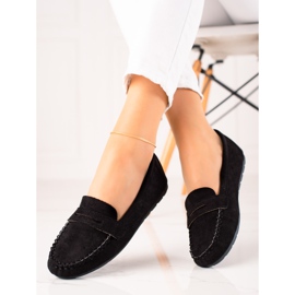 TRENDI Mocassins confortables en daim le noir 2