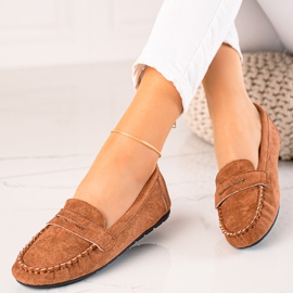 TRENDI Mocassins confortables en daim brun 1