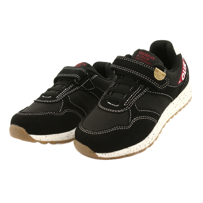 American Club Chaussures de sport américaines à Velcro ES86/22 noires le noir 3