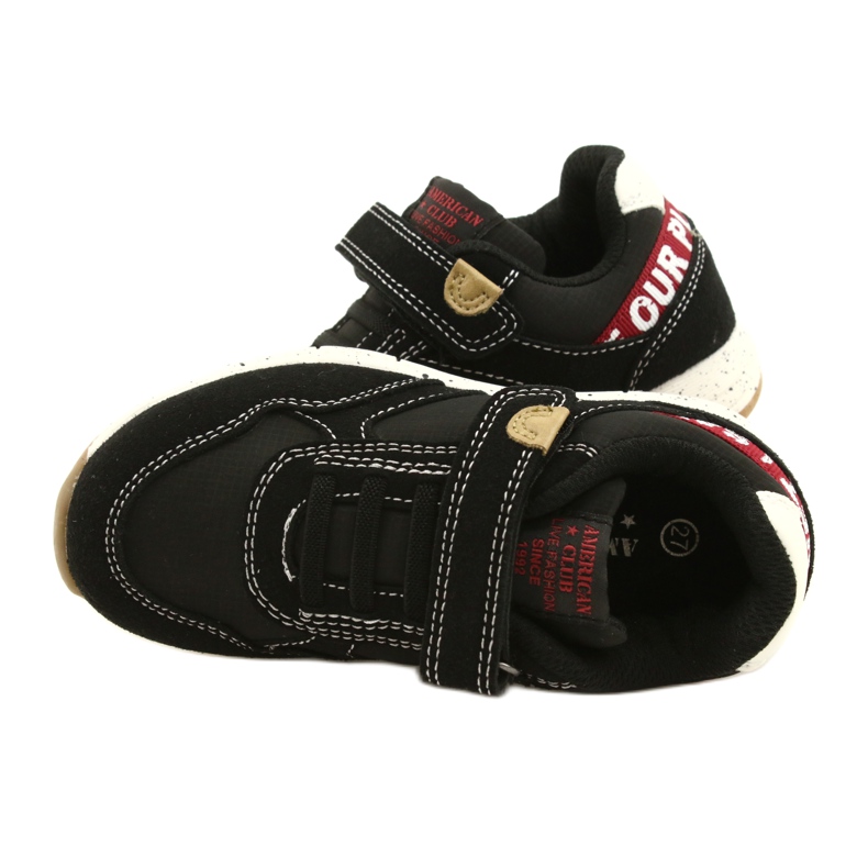 American Club Chaussures de sport américaines à Velcro ES86/22 noires le noir 5