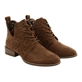 Bottes en daim pour femmes Daszyński Marron SA197-10 brun 5