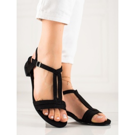 Sandales classiques VINCEZA en daim le noir 1