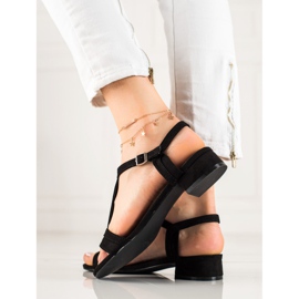 Sandales classiques VINCEZA en daim le noir 2