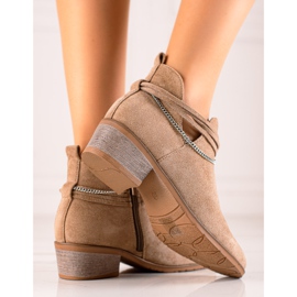 Filippo Bottines en daim avec une chaîne décorative brun 3