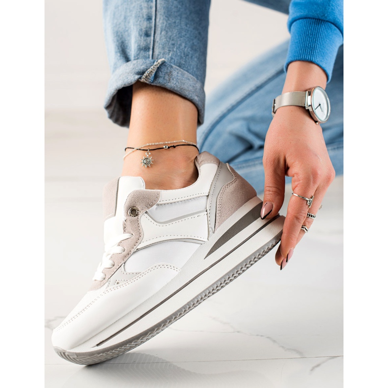 TRENDI Grey se faufile sur la plate-forme blanche gris 1