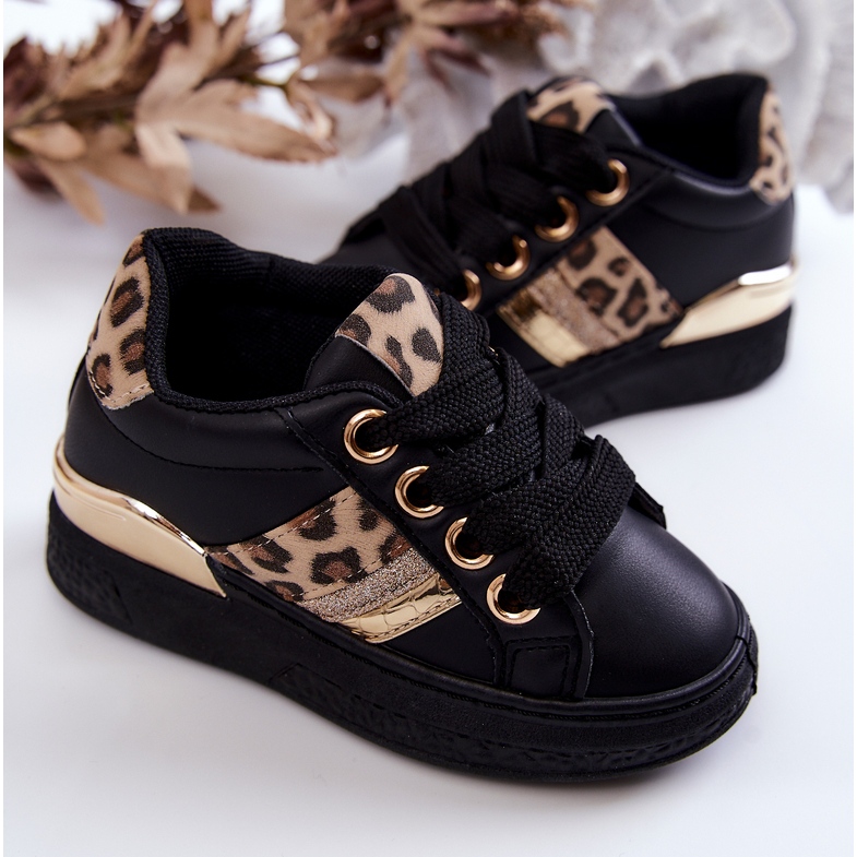 FR1 Chaussures de sport en cuir léopard Trixie noir 2