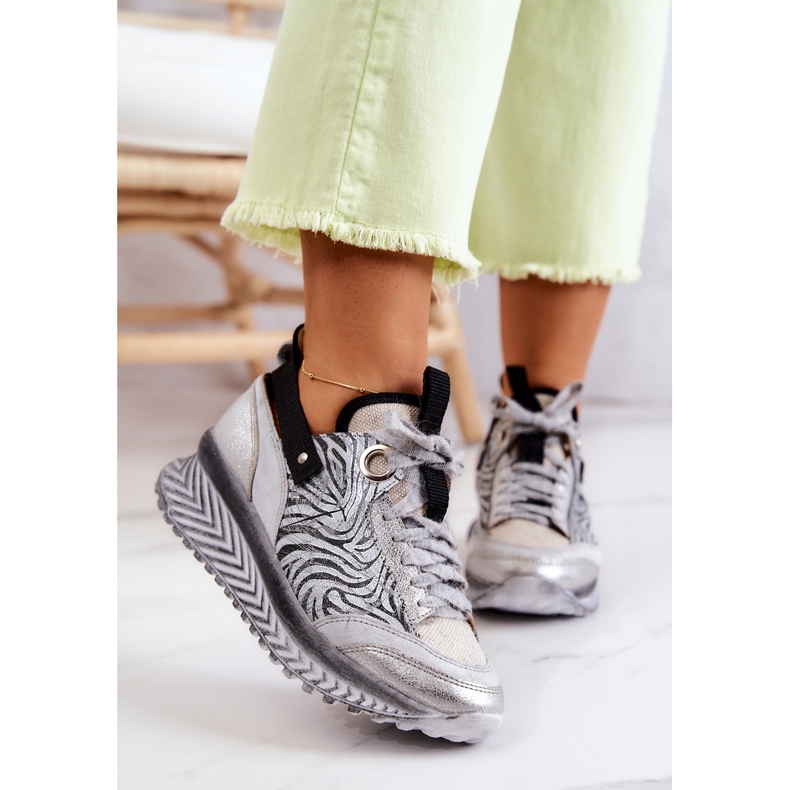 Baskets Maciejka en Cuir pour Femme 04916-03 Gris 2