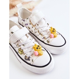 Vinceza Baskets Enfant Avec Velcro Imprimé Dentelle Blanche 2