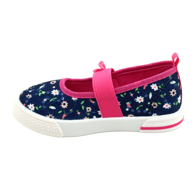 American Club Baskets de ballerines pour filles avec un arc ten64 / 22 en fleurs bleu bleu 1