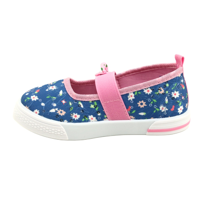 American Club Baskets des ballerines de filles avec un arc en fleurs bleu 1 American Club Baskets des ballerines de filles avec un arc en fleurs bleu 1