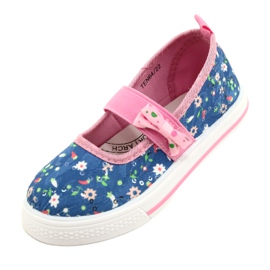 American Club Baskets des ballerines de filles avec un arc en fleurs bleu 3 American Club Baskets des ballerines de filles avec un arc en fleurs bleu 3