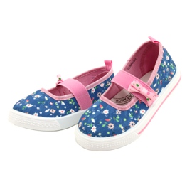 American Club Baskets des ballerines de filles avec un arc en fleurs bleu 2 American Club Baskets des ballerines de filles avec un arc en fleurs bleu 2