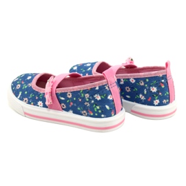 American Club Baskets des ballerines de filles avec un arc en fleurs bleu 5 American Club Baskets des ballerines de filles avec un arc en fleurs bleu 5