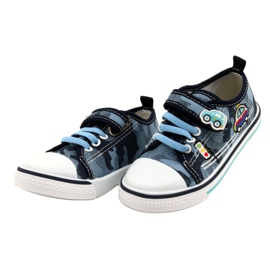 American Club Baskets américaines chaussures pour enfants insert en cuir TEN54 / 22 Moro ['bleu marine', 'bleu'] bleu 2