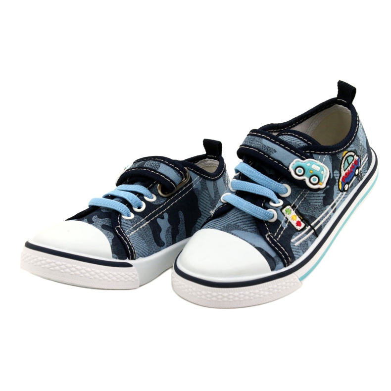 American Club Baskets américaines chaussures pour enfants insert en cuir TEN54 / 22 Moro ['bleu marine', 'bleu'] bleu 2