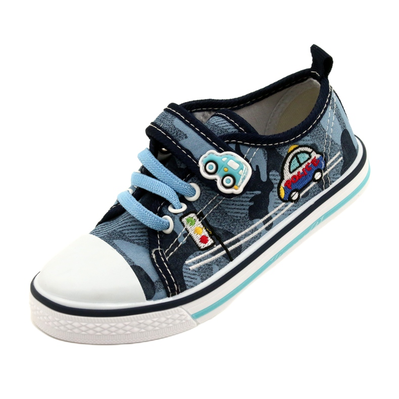 American Club Baskets américaines chaussures pour enfants insert en cuir TEN54 / 22 Moro ['bleu marine', 'bleu'] bleu 3