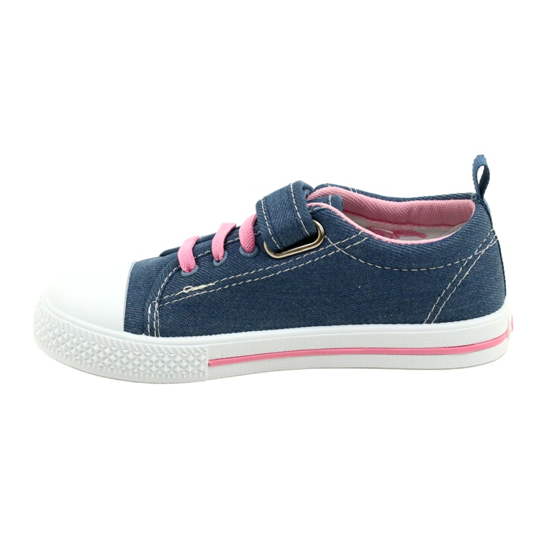 Baskets Beety American Club empiècement cuir bleu rose 1 Baskets Beety American Club empiècement cuir bleu rose 1