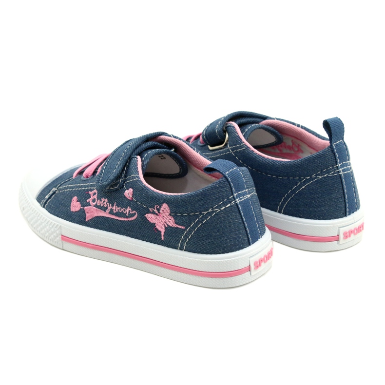 Baskets Beety American Club empiècement cuir bleu rose 4 Baskets Beety American Club empiècement cuir bleu rose 4