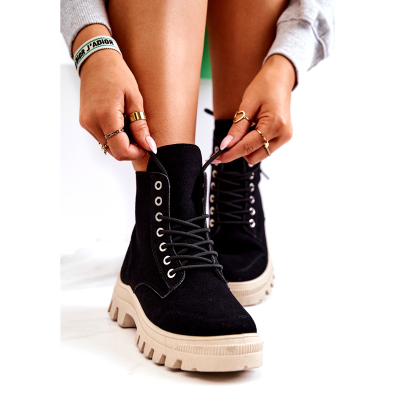 PS1 Bottes en daim à nouer ouragan noir 1