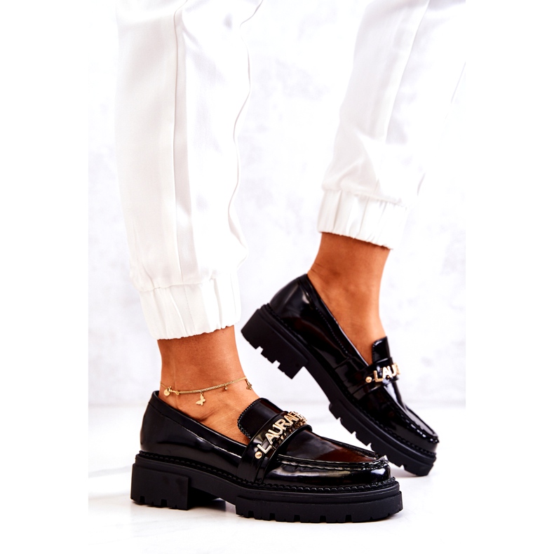 Locons peints Lettres pour femmes la.fi insert en cuir noir le noir 3