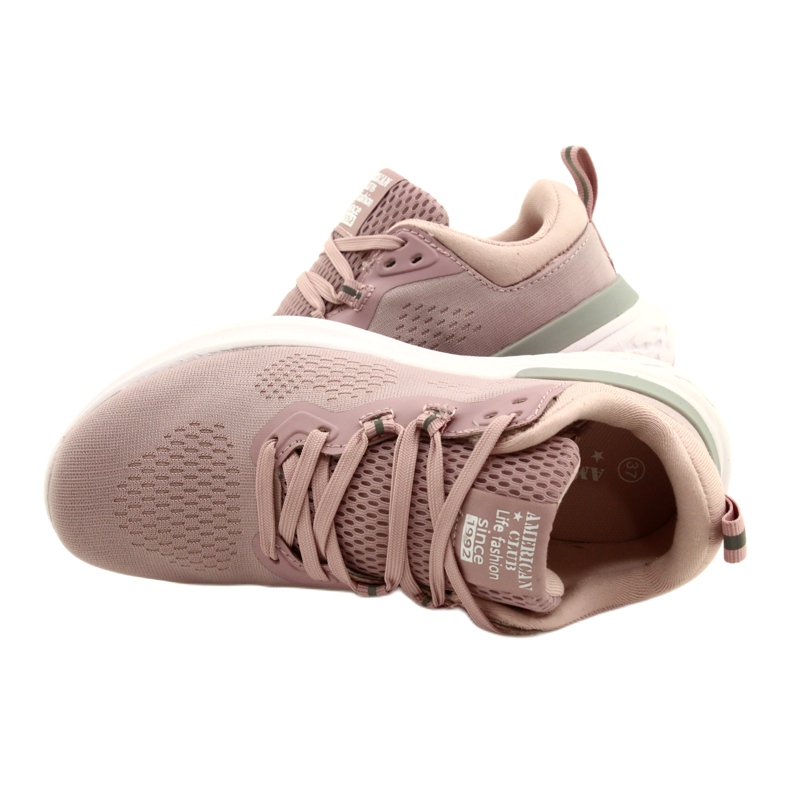 American Club Club américain féminin Pink WT102 / 22 Chaussures de sport rose 4