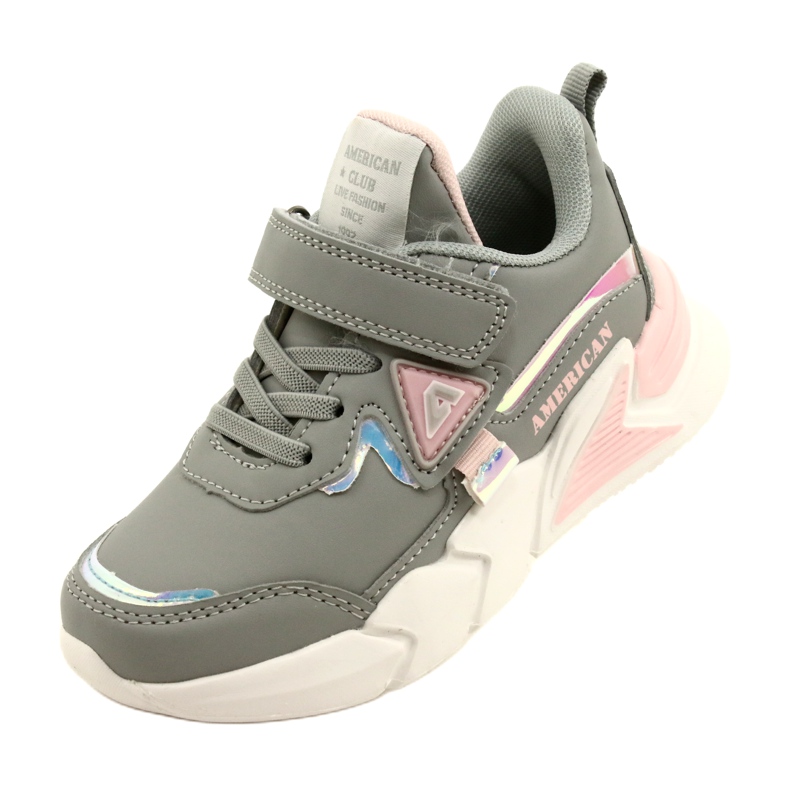 American Club Velcro Sports Chaussures avec hologramme AA24 / 22 Gray gris 3