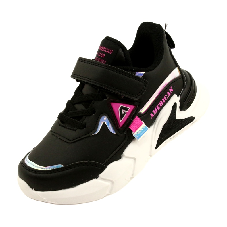 American Club Velcro Sports Chaussures avec hologramme AA24 / 22 noir le noir 3