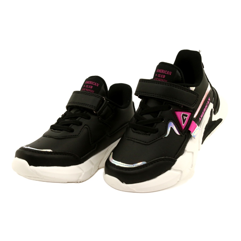 American Club Velcro Sports Chaussures avec hologramme AA24 / 22 noir le noir 2