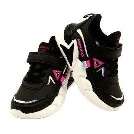 American Club Velcro Sports Chaussures avec hologramme AA24 / 22 noir 4