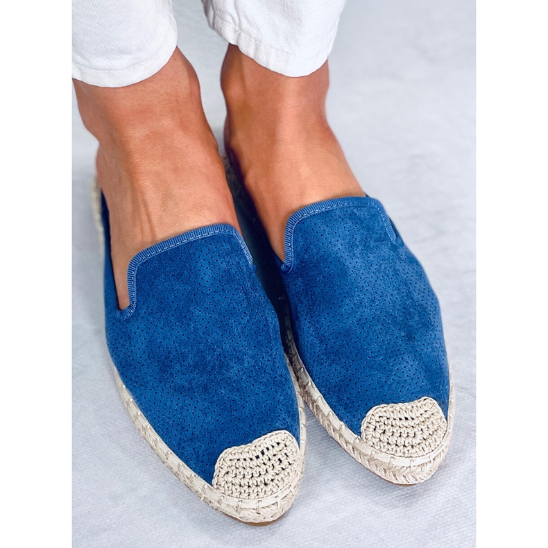 CARMEN Pantoufles espadrilles bleues pour femme 1