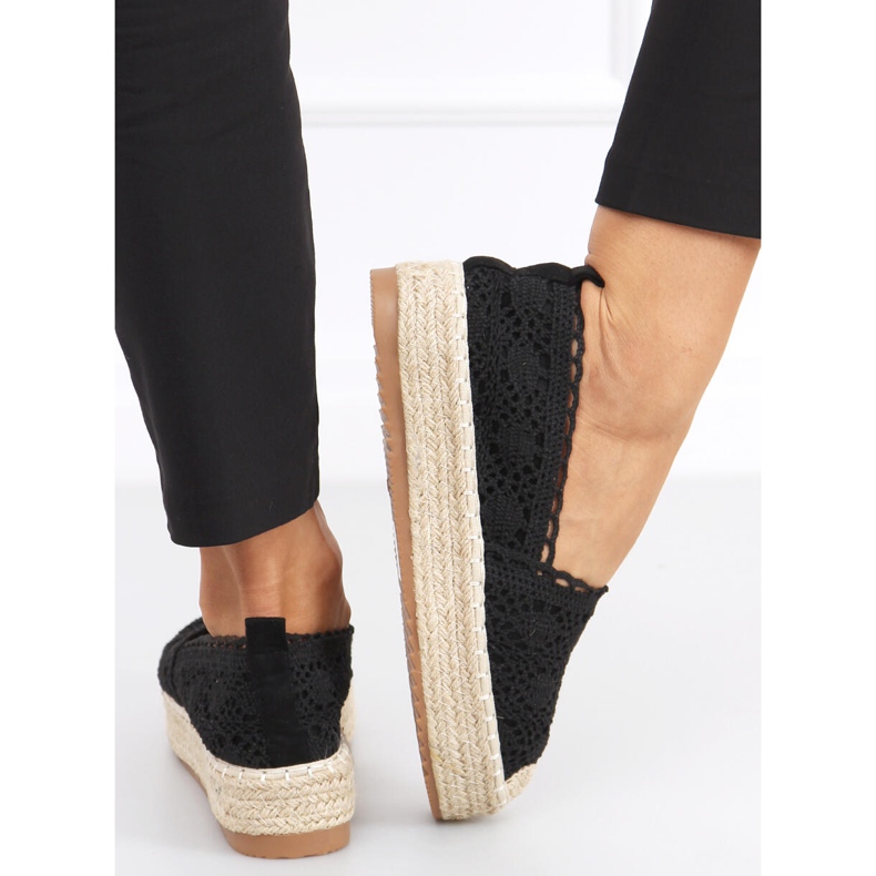 Espadrilles noires en dentelle Alice 2