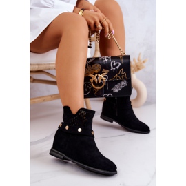 S.Barski Bottes Printemps Femme Ajourées Noir Royale 2