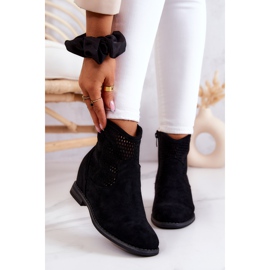 S.Barski Bottes Femme Daim Compensées Cachées Noir Solene 2