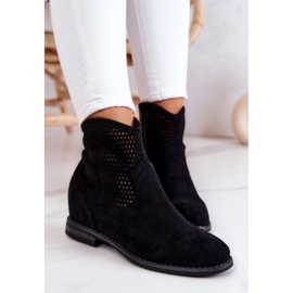 S.Barski Bottes Femme Daim Compensées Cachées Noir Solene le noir 8
